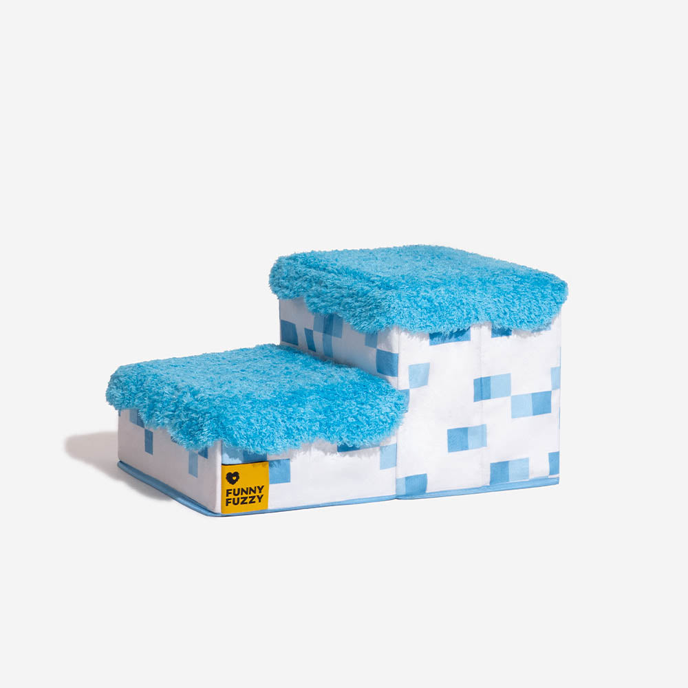 Escalera de mascotas plegable hecha a mano de píxeles retro con almacenamiento - Blocky PawGame