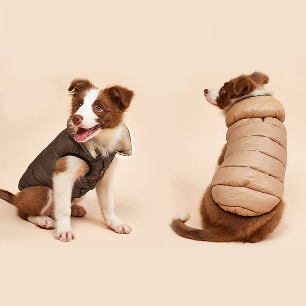 Chaleco reversible y ligero para perros con plumón cálido