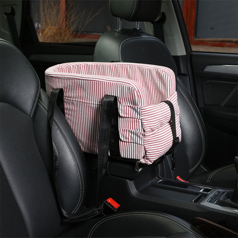 Asiento de seguridad para perros portátil y elegante para el coche con consola central