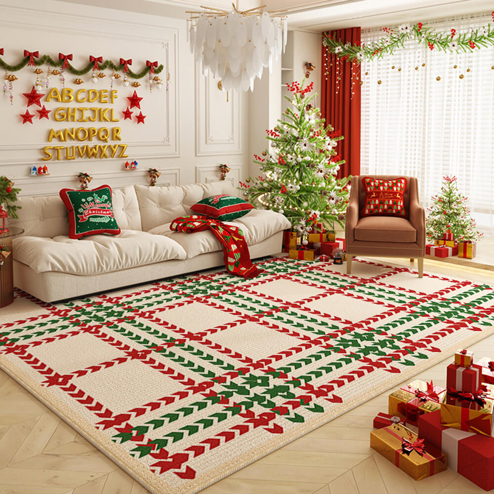 Alfombra decorativa antideslizante multiusos para el hogar de gran superficie con diseño de Feliz Navidad