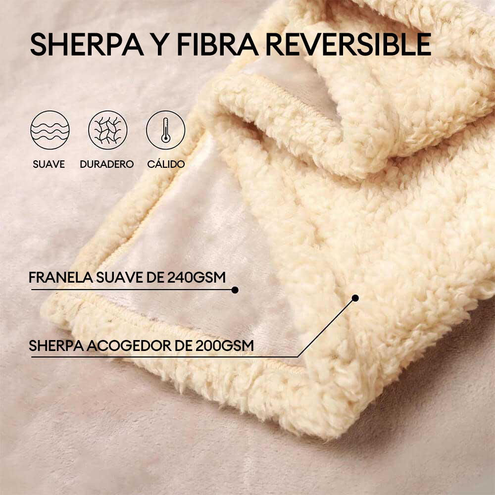 Manta para perros gruesa de franela impermeable y polar Sherpa