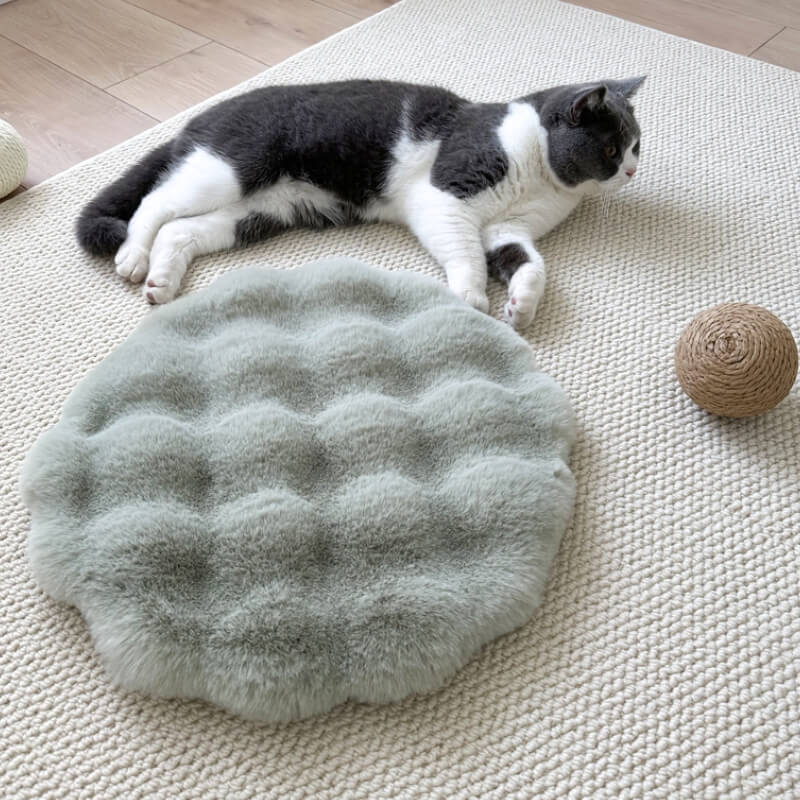 Colchoneta redonda para dormir para mascotas, suave y cálida