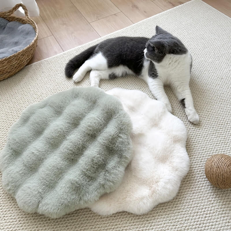 Colchoneta redonda para dormir para mascotas, suave y cálida