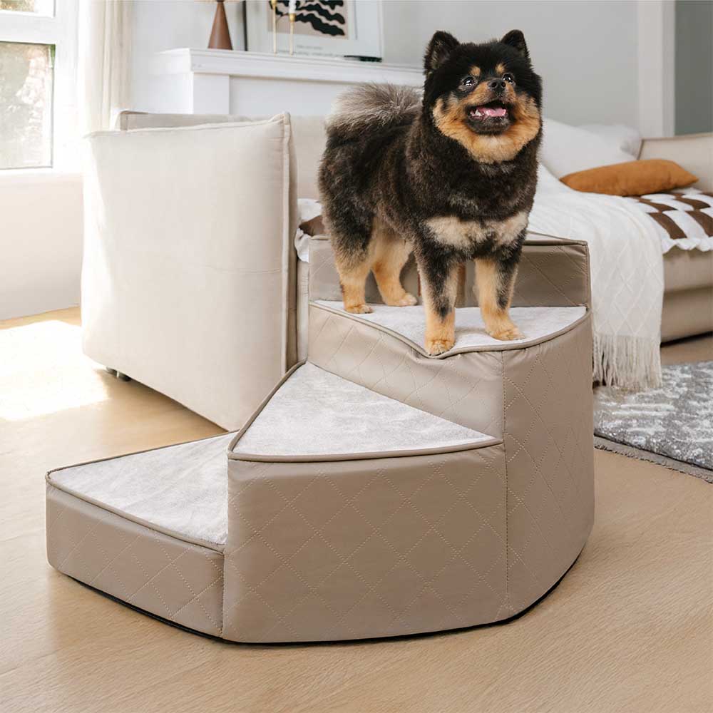 Escalera para mascotas de imitación de cuero repelente al agua y desmontable - StepEase
