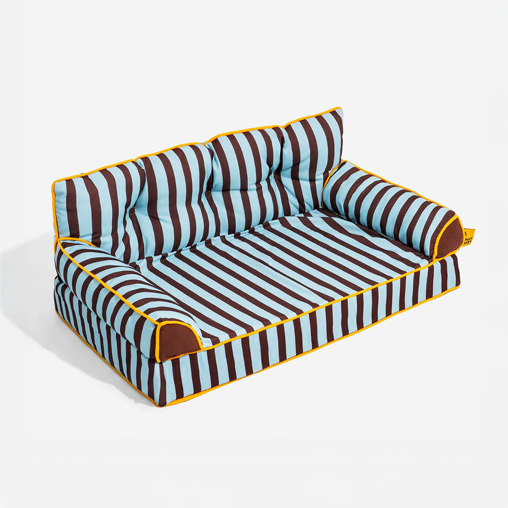 Cama de sofá de perros plegable de perros plegable impermeable de rayas - siesta soleada