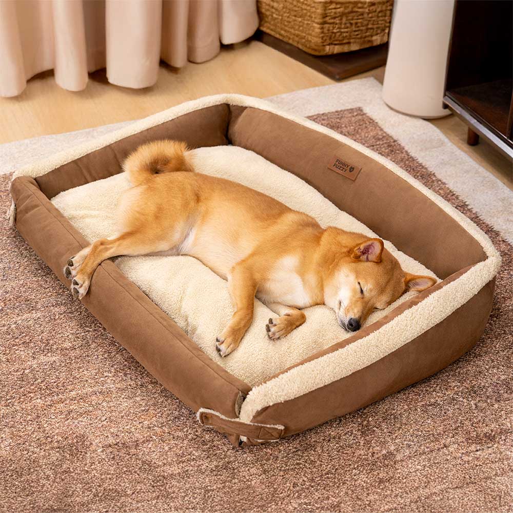 Cama grande y acogedora para perros con edredón plegable