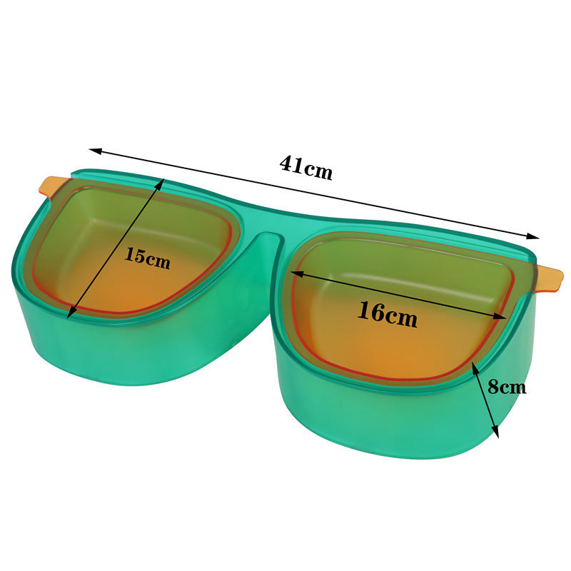 Tazón doble con separación de artículos secos y húmedos para gafas de sol y tazón para mascotas