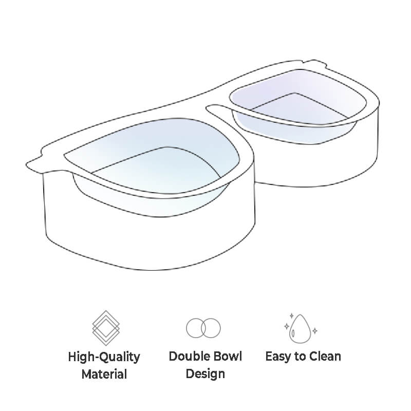 Tazón doble con separación de artículos secos y húmedos para gafas de sol y tazón para mascotas