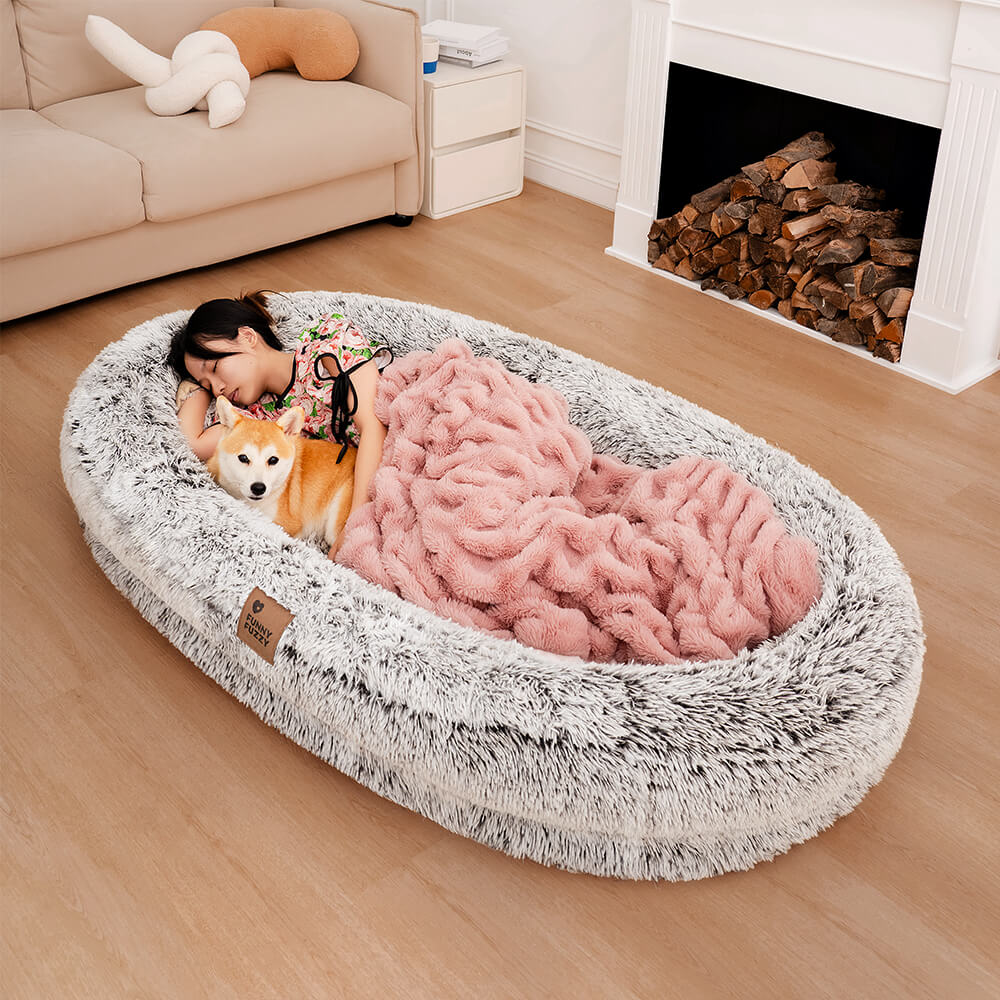 Cama de lujo súper grande para dormir más profundamente para humanos y perros