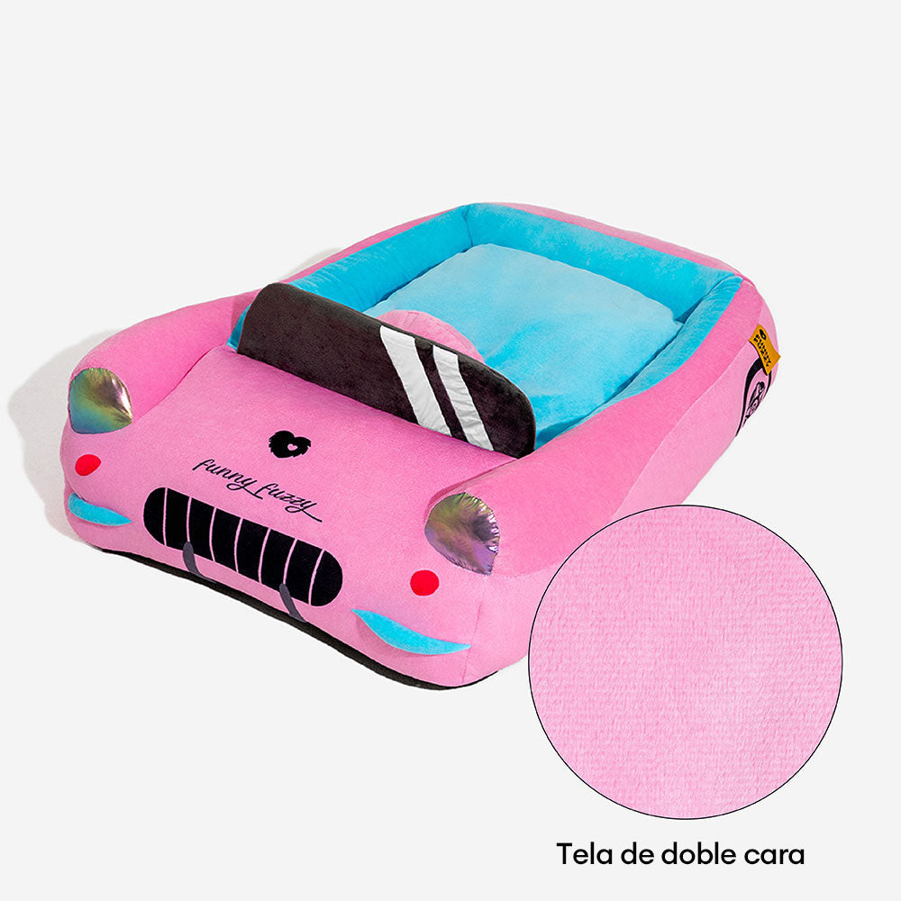 FUNNYFUZZY - Cama para perros con soporte para coche de carreras elegante - Glamour Drive