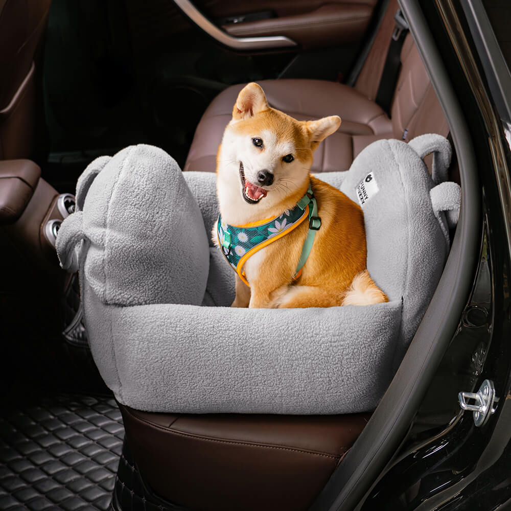 Protector de viaje, cómoda y gruesa cama para asiento de coche para perros de lana de cordero sintética