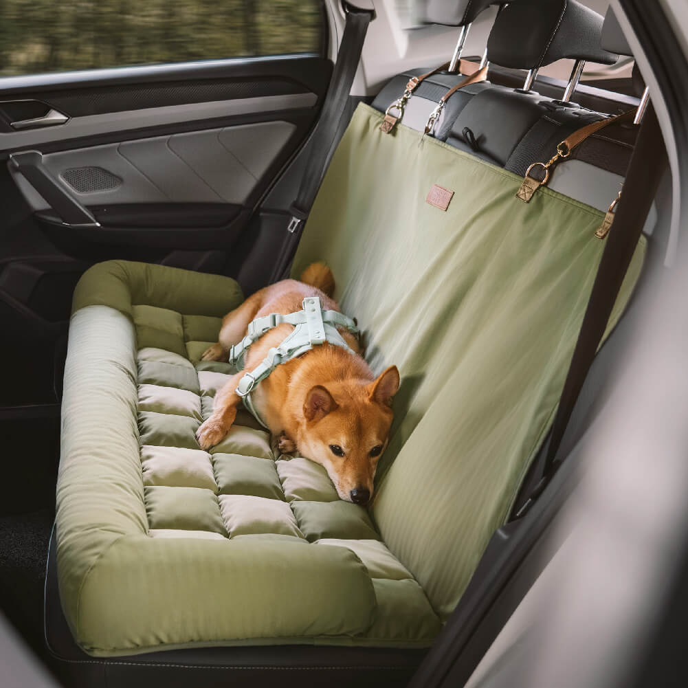 Cojín de viaje Asiento trasero de seguridad Cama grande para asiento de automóvil para perros - Salón de tablero de ajedrez