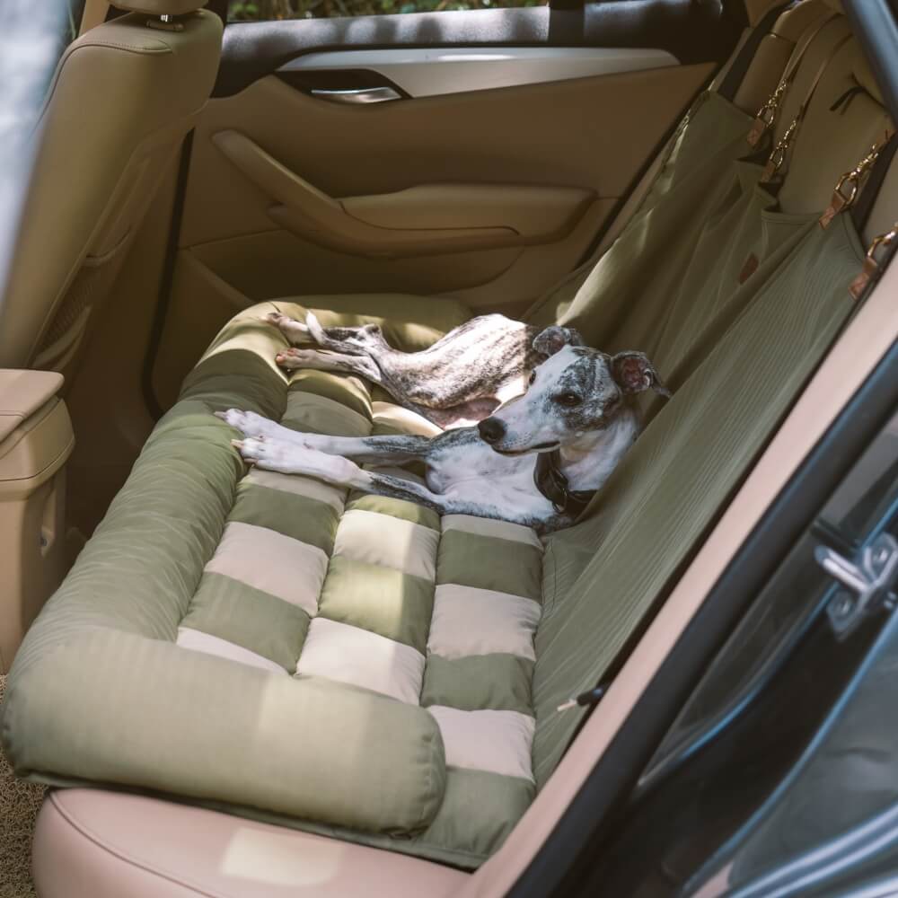 Cojín de viaje Asiento trasero de seguridad Cama grande para asiento de automóvil para perros - Salón de tablero de ajedrez