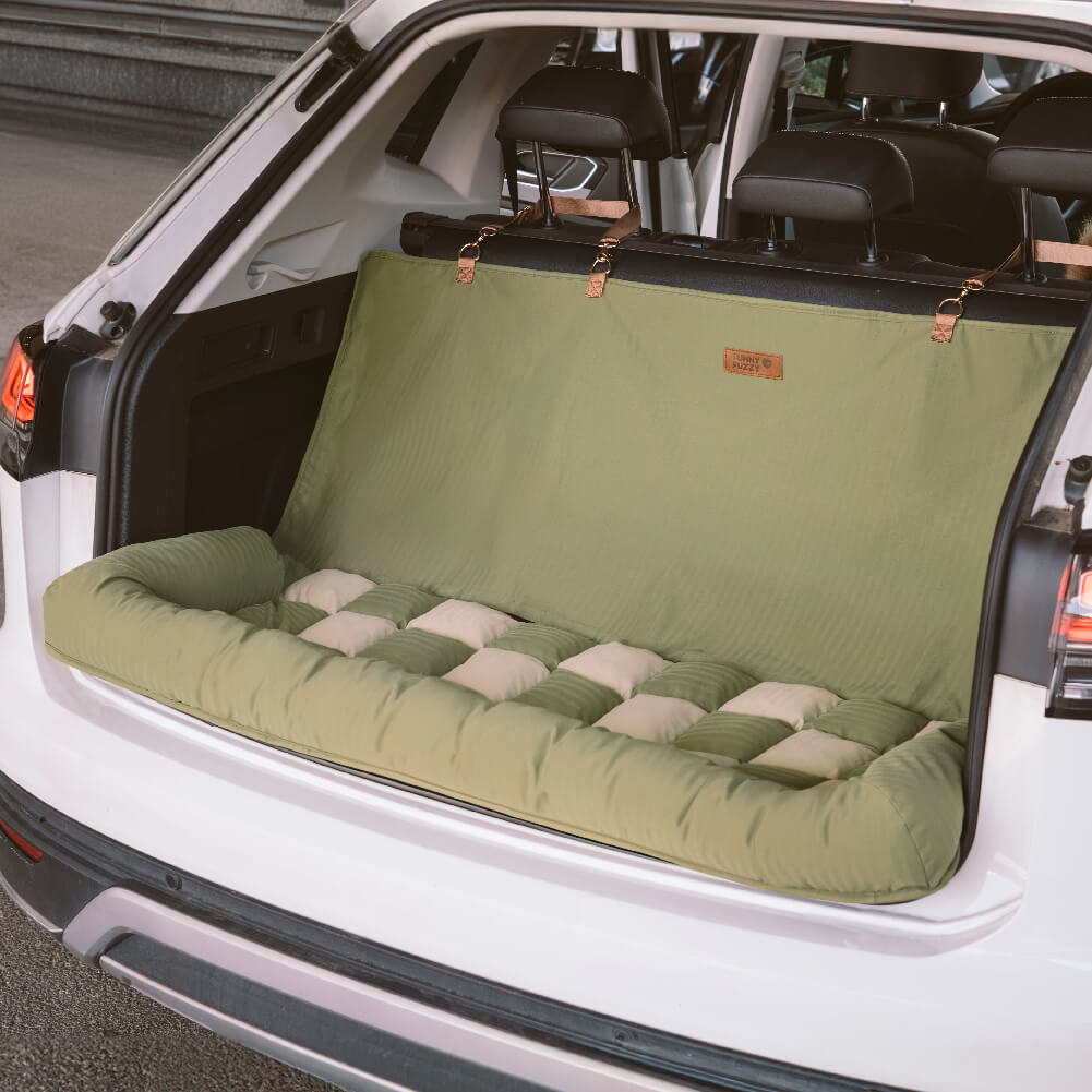 Cojín de viaje Asiento trasero de seguridad Cama grande para asiento de automóvil para perros - Salón de tablero de ajedrez