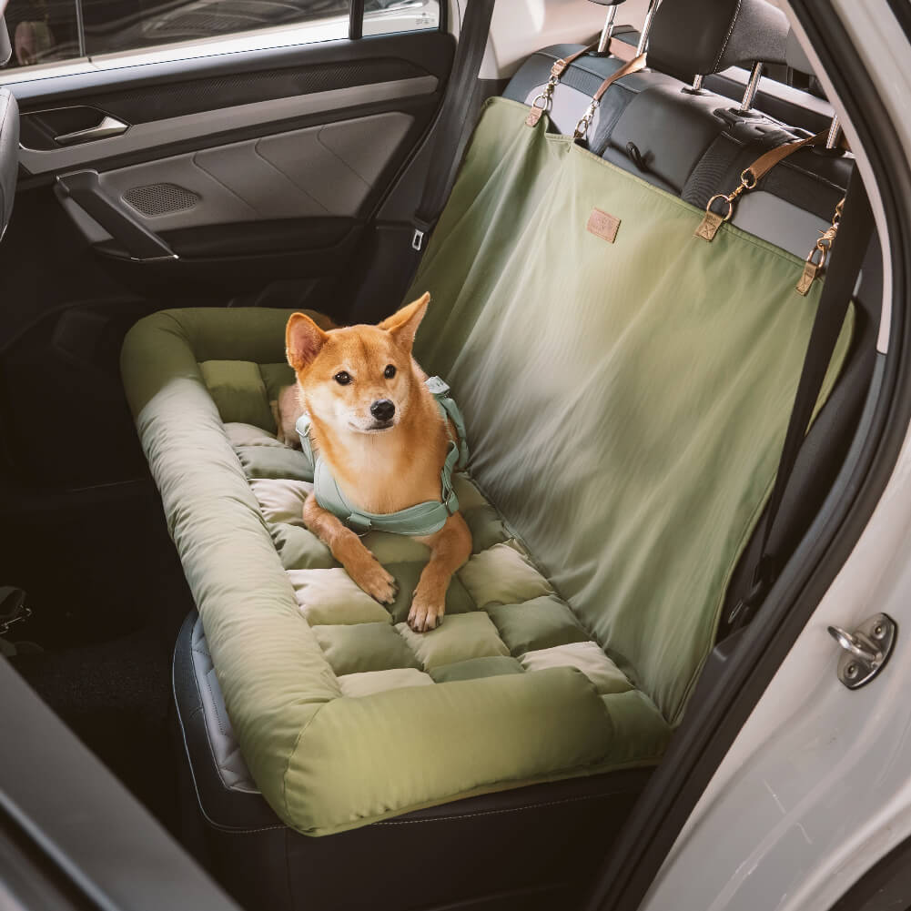 Cojín de viaje Asiento trasero de seguridad Cama grande para asiento de automóvil para perros - Salón de tablero de ajedrez