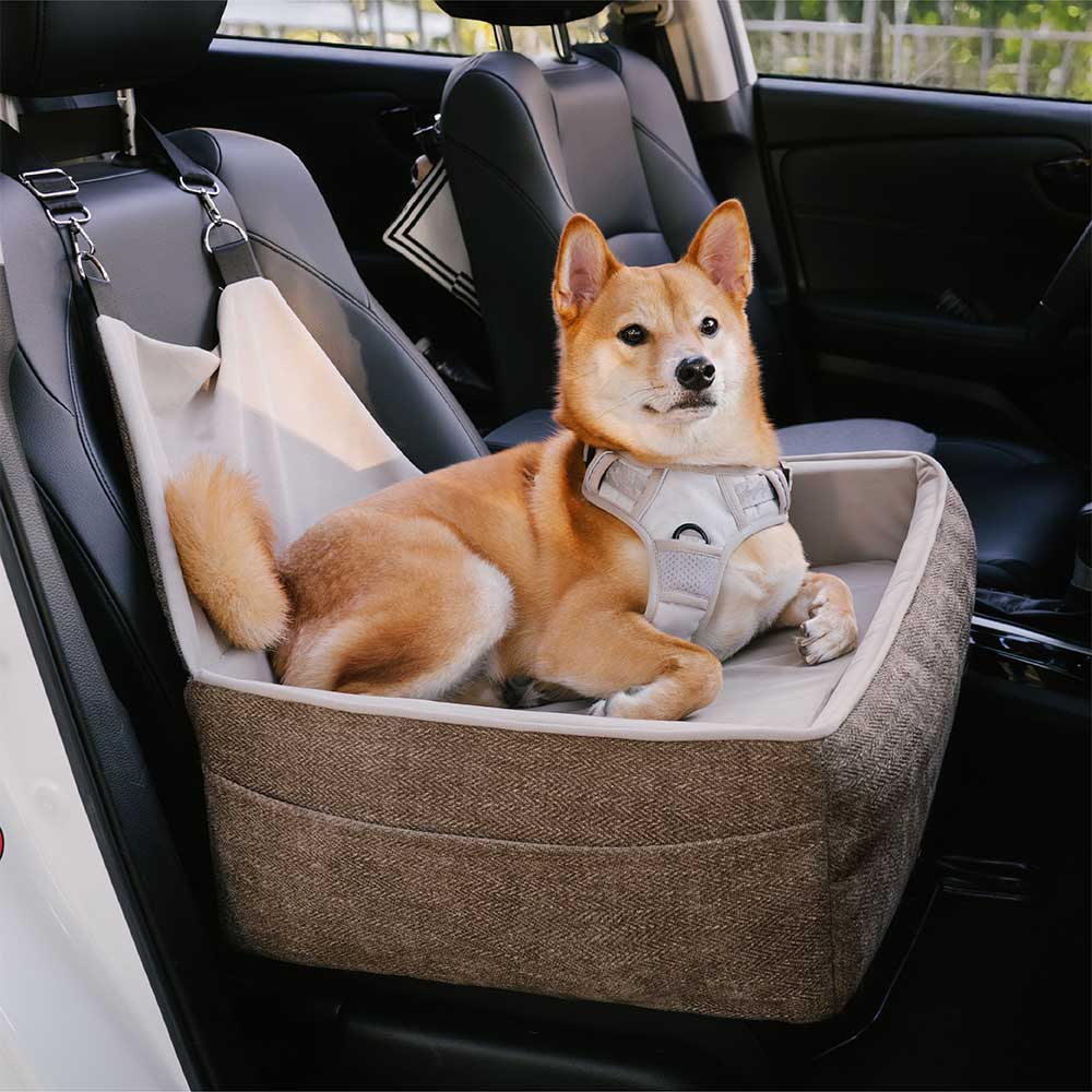 Siège de sécurité de voyage, lit de siège de voiture surélevé et épais pour chien