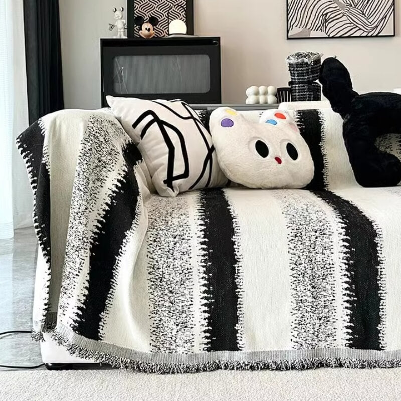 Cubierta de sofá de protección de sofá de chenille rayado de moda
