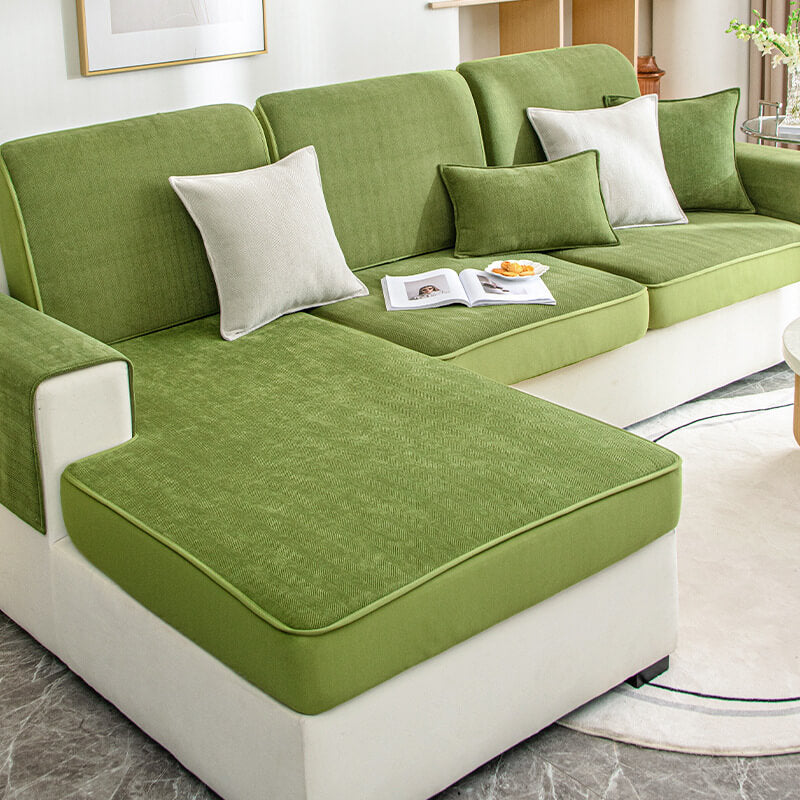 Funda de sofá en espiga de protección de muebles de chenilla elástica universal