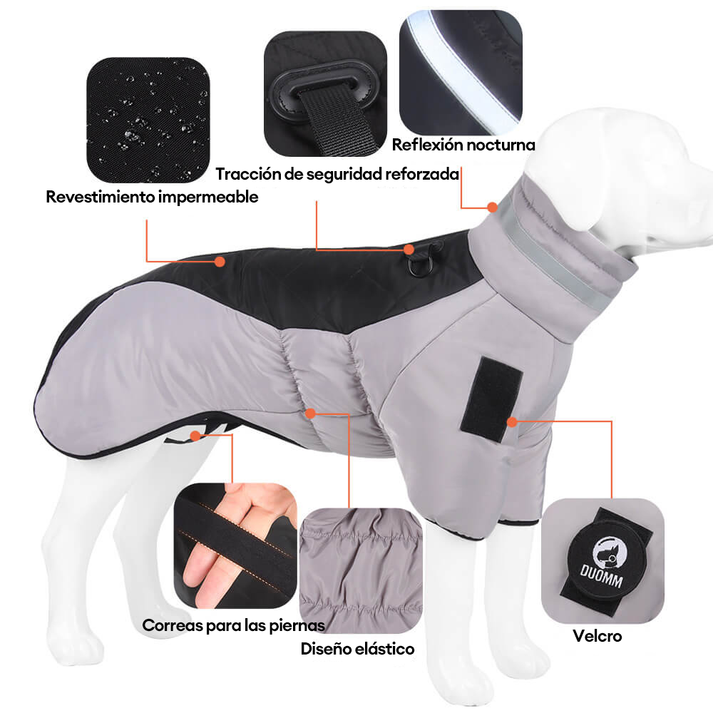 Chaqueta de algodón cálida y reflectante para perros grandes en invierno: adecuada para aventuras al aire libre