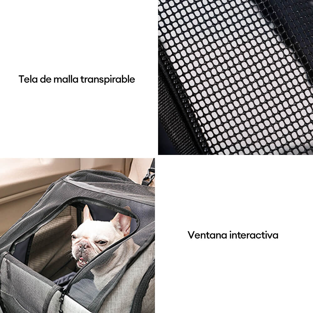 Asiento de coche y bolsa de transporte para perros y gatos, plegable, portátil y transpirable, apto para viajes