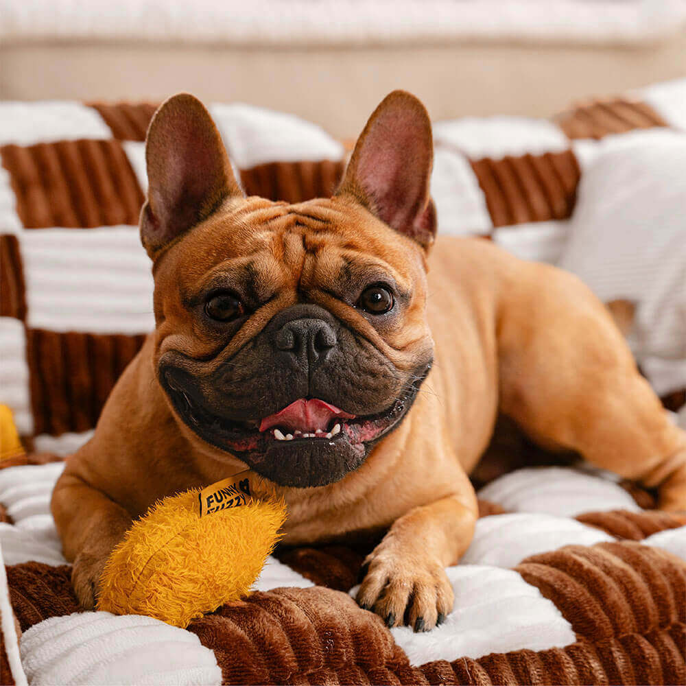 Sofá cama para perros extra grande con soporte ortopédico de tablero de ajedrez vintage - Sofá King