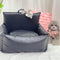 Lit pour chien en similicuir floral vintage, imperméable, anti-rayures, pour chiot