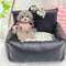 Lit pour chien en similicuir floral vintage, imperméable, anti-rayures, pour chiot
