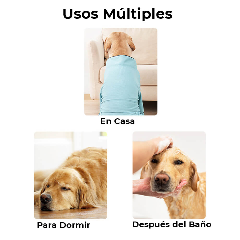 Bata de baño para perros con toalla para mascotas portátil de secado rápido y acogedora Waffle