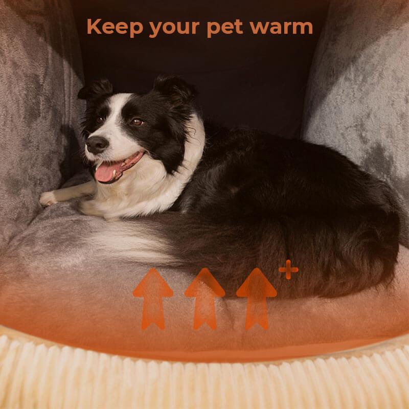 Cama grande semicerrada desmontable de franela cálida para tienda de campaña para perros