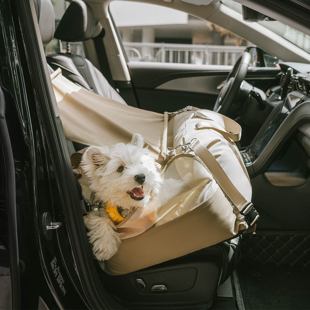 Asiento de Coche para Perros con Sombrilla - Pup Rover Impermeable y Transpirable para Protección Solar, Asiento Elevador para Perros
