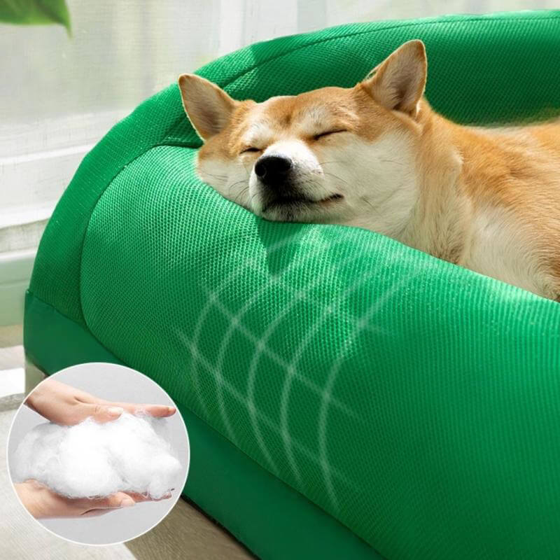 Cama Lounger a Rayas Impermeable para Perros Grandes con Tecnología de Enfriamiento