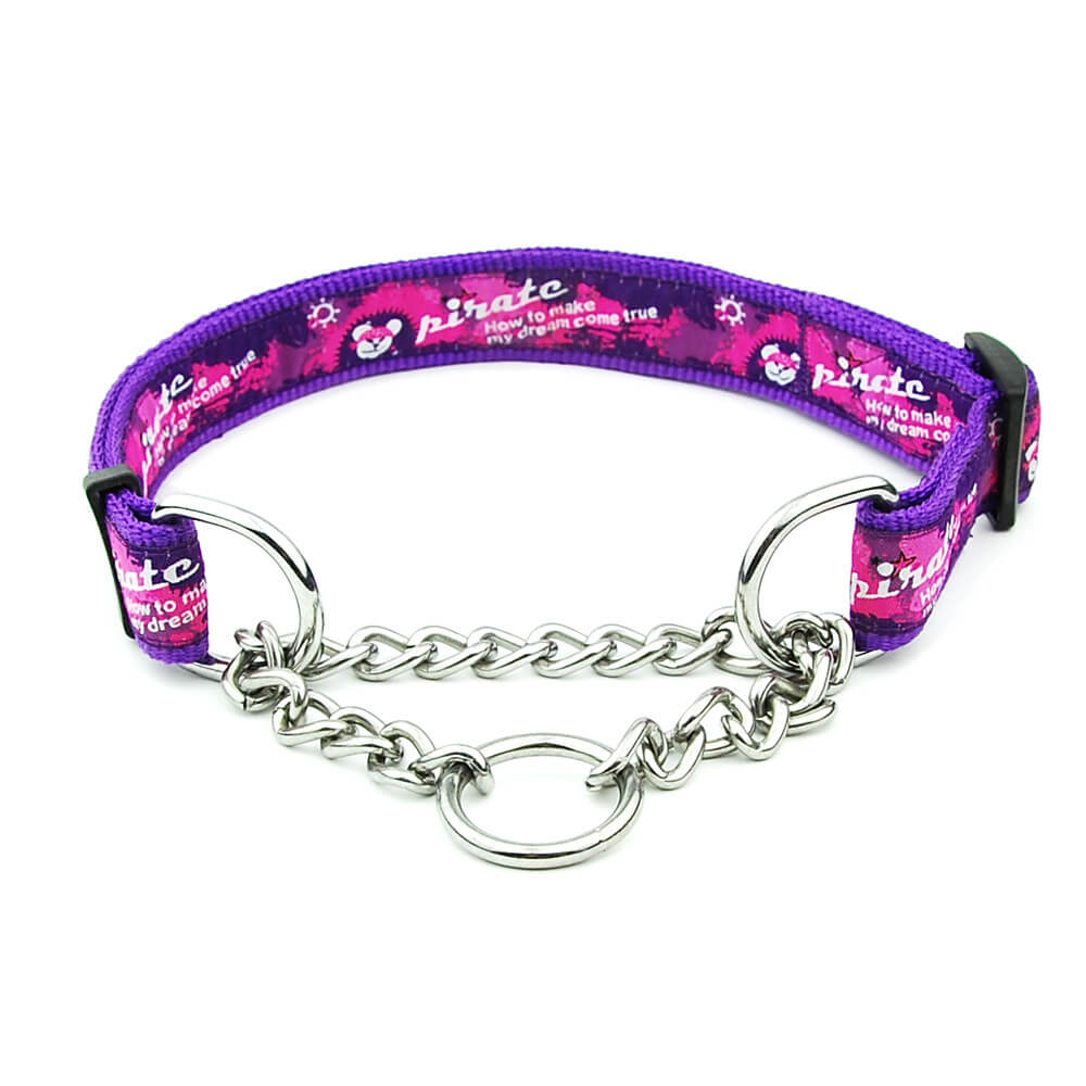 Collar para perros con cadena deslizante de nailon multicolor