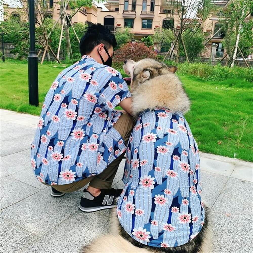 Ropa para mascotas Pet Carent-Niño Camisa de manga corta Estilo hawaiano