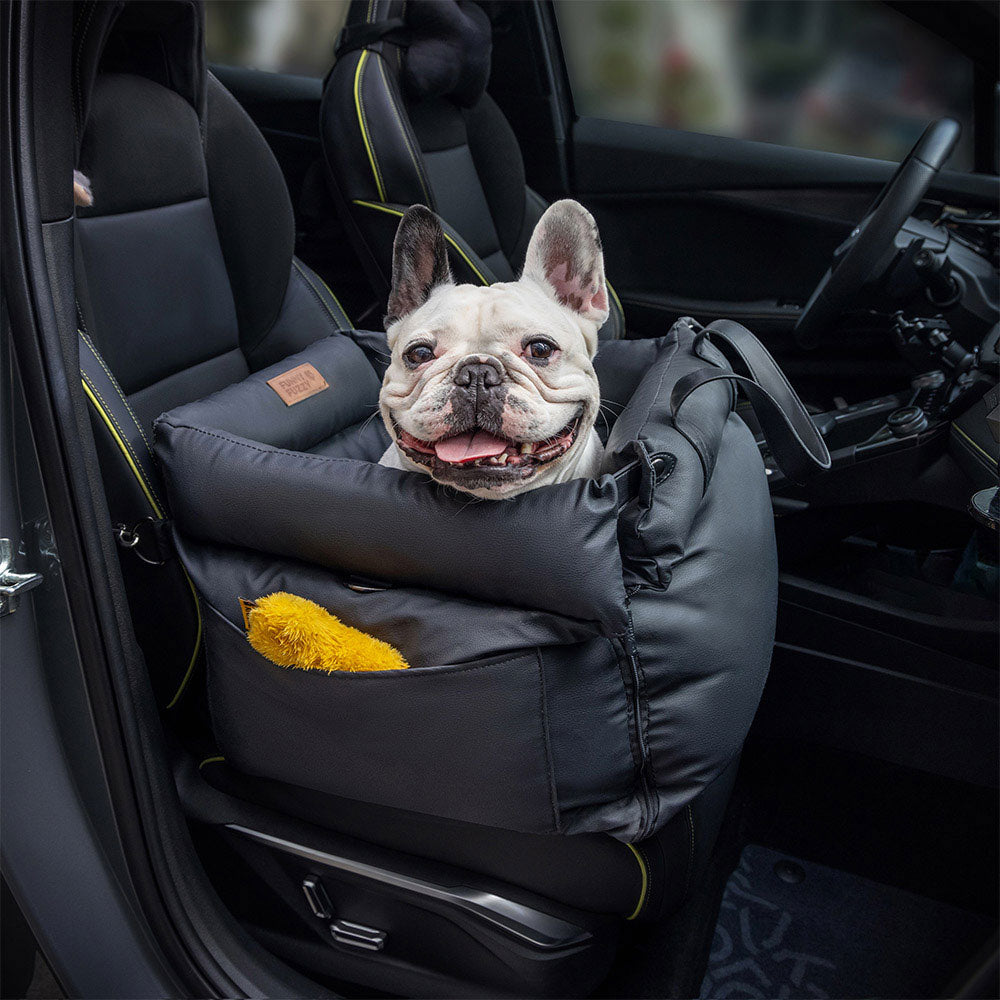 Cama elevada de asiento para perros de cuero sintético de lujo: Urban Voyager