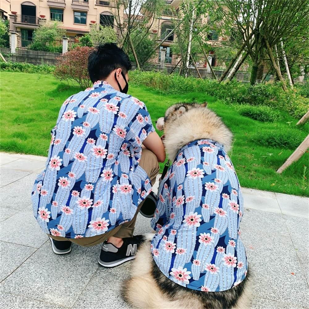 Ropa para mascotas Pet Carent-Niño Camisa de manga corta Estilo hawaiano