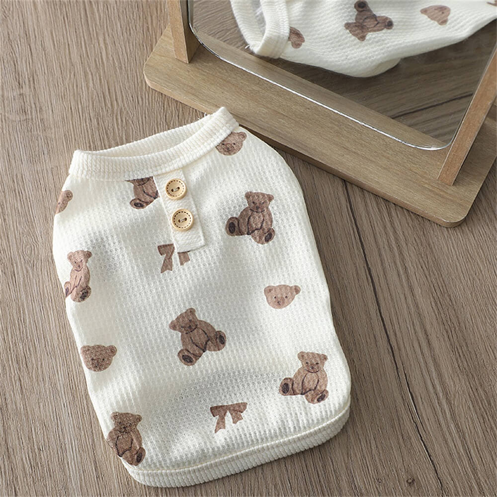 Adorable chaleco para perros con estampado de osito de peluche: perfecto para usar en interiores y exteriores