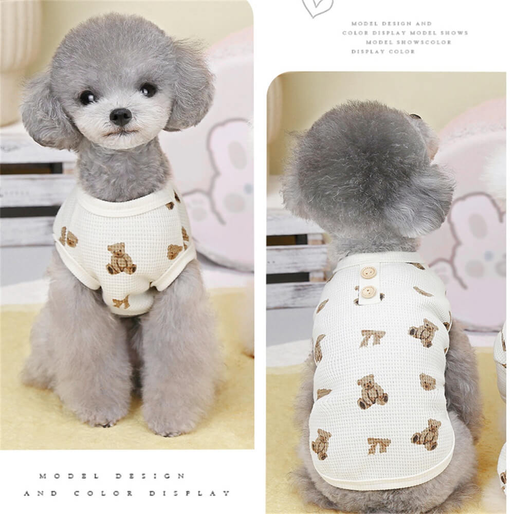 Adorable chaleco para perros con estampado de osito de peluche: perfecto para usar en interiores y exteriores