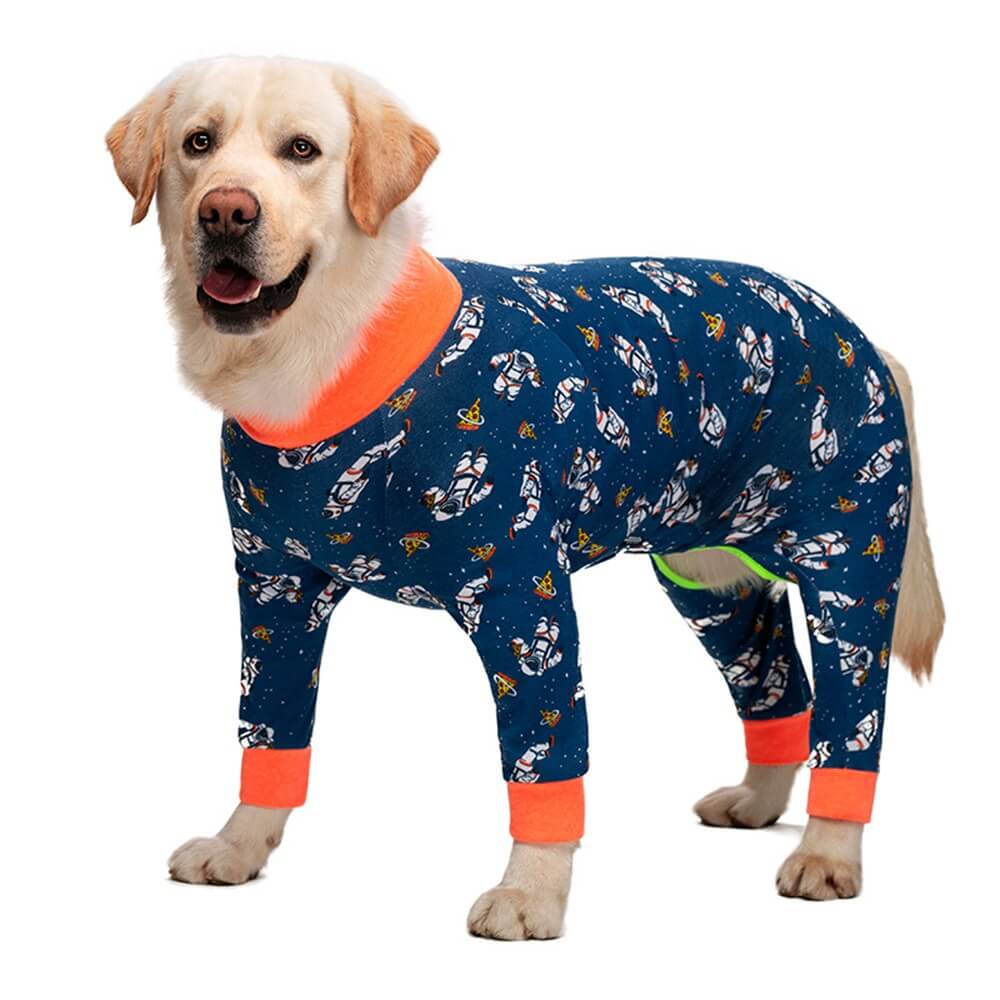 Ropa para perros grandes: pijama de cuatro patas fino y con barriga completa