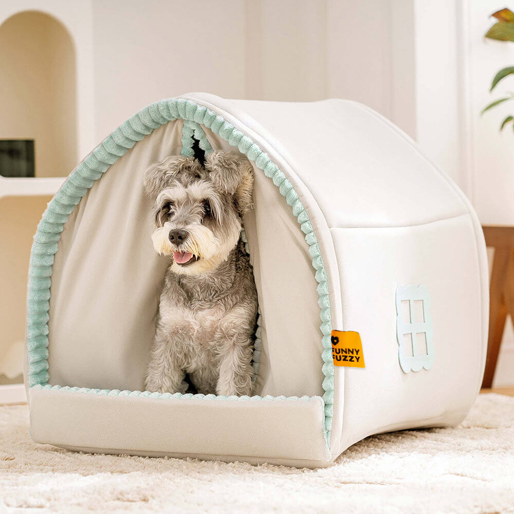 Casa para mascotas con doble cortina Cama cerrada para perros