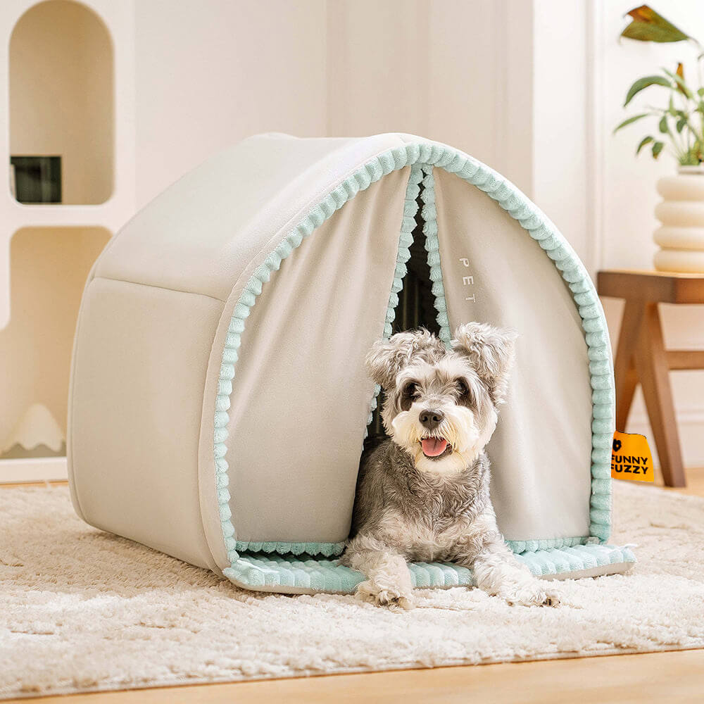 Casa para mascotas con doble cortina Cama cerrada para perros