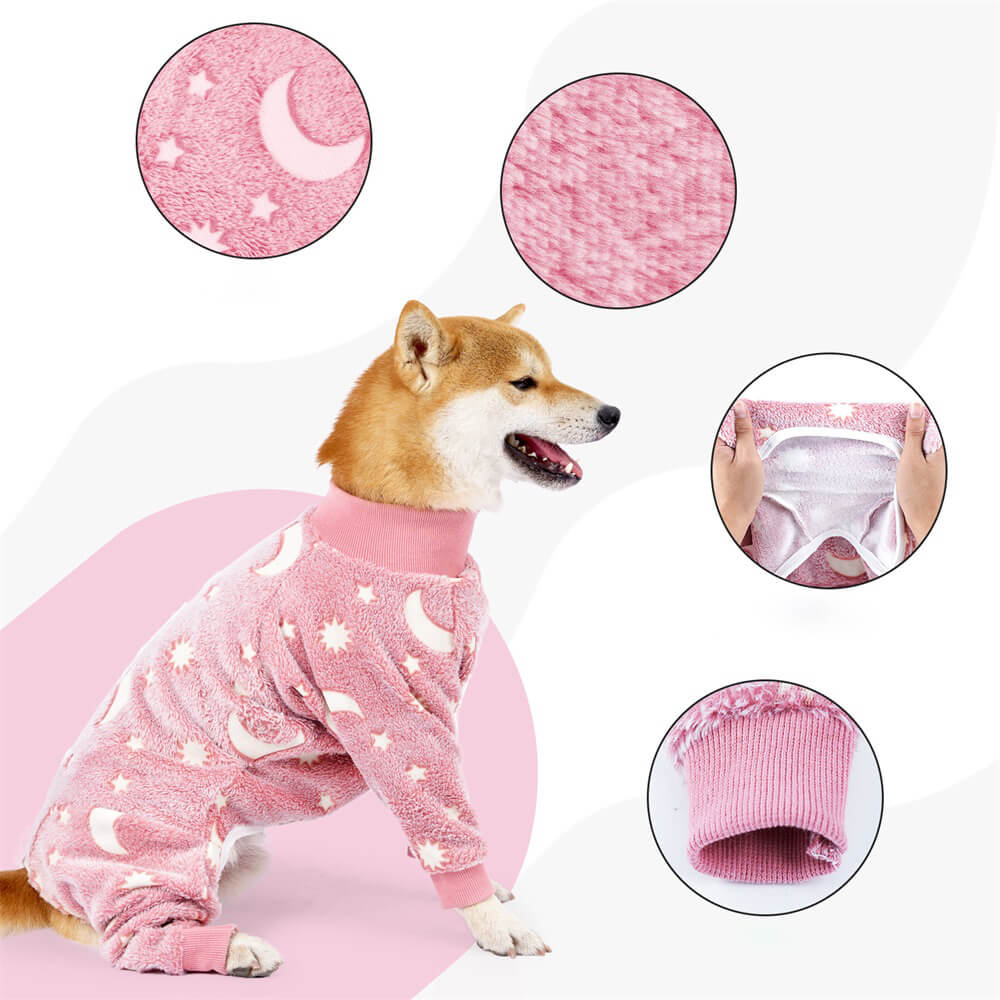 Pijama suave y acogedor con diseño de luna y estrellas para perros: perfecto para una comodidad durante todo el año