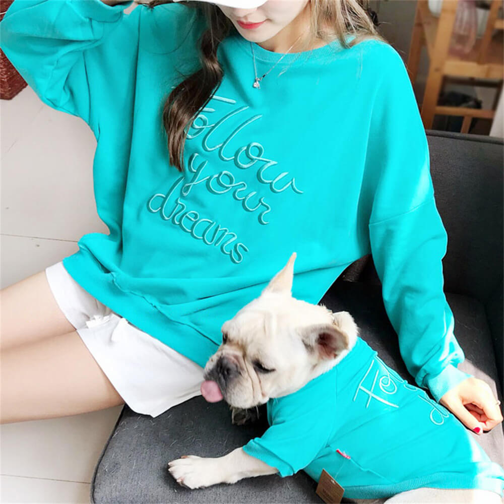 Ropa para mascotas, sudaderas bordadas para perros y gatos, ropa para padres e hijos