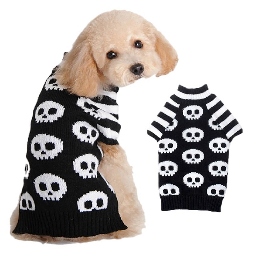 Suéter de Halloween para mascotas | Ropa cálida y acogedora para perros con estampado de Halloween