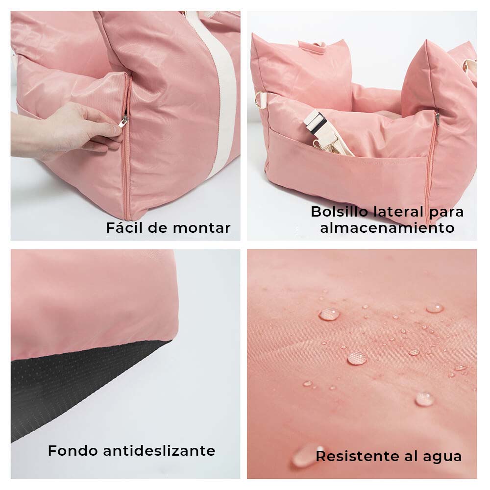 Asiento de Coche para Perros Impermeable con Cama - Primera Clase