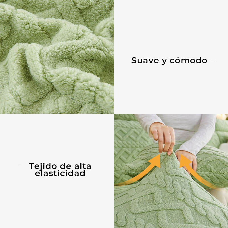 Cubierta Suave de Sofá de Felpa Elástica de Cobertura Total