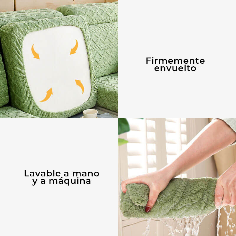 Cubierta Suave de Sofá de Felpa Elástica de Cobertura Total
