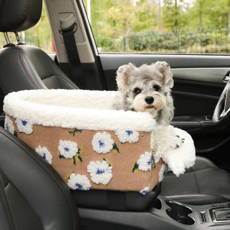 Flor de lana de vellón del perro del asiento del coche de seguridad de la consola central del coche del animal doméstico