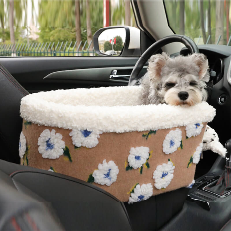 Flor de lana de vellón del perro del asiento del coche de seguridad de la consola central del coche del animal doméstico