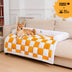 Cubierta protector de muebles para perros acogedores a cuadros de crema cuadrado