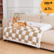 Cubierta protector de muebles para perros acogedores a cuadros de crema cuadrado